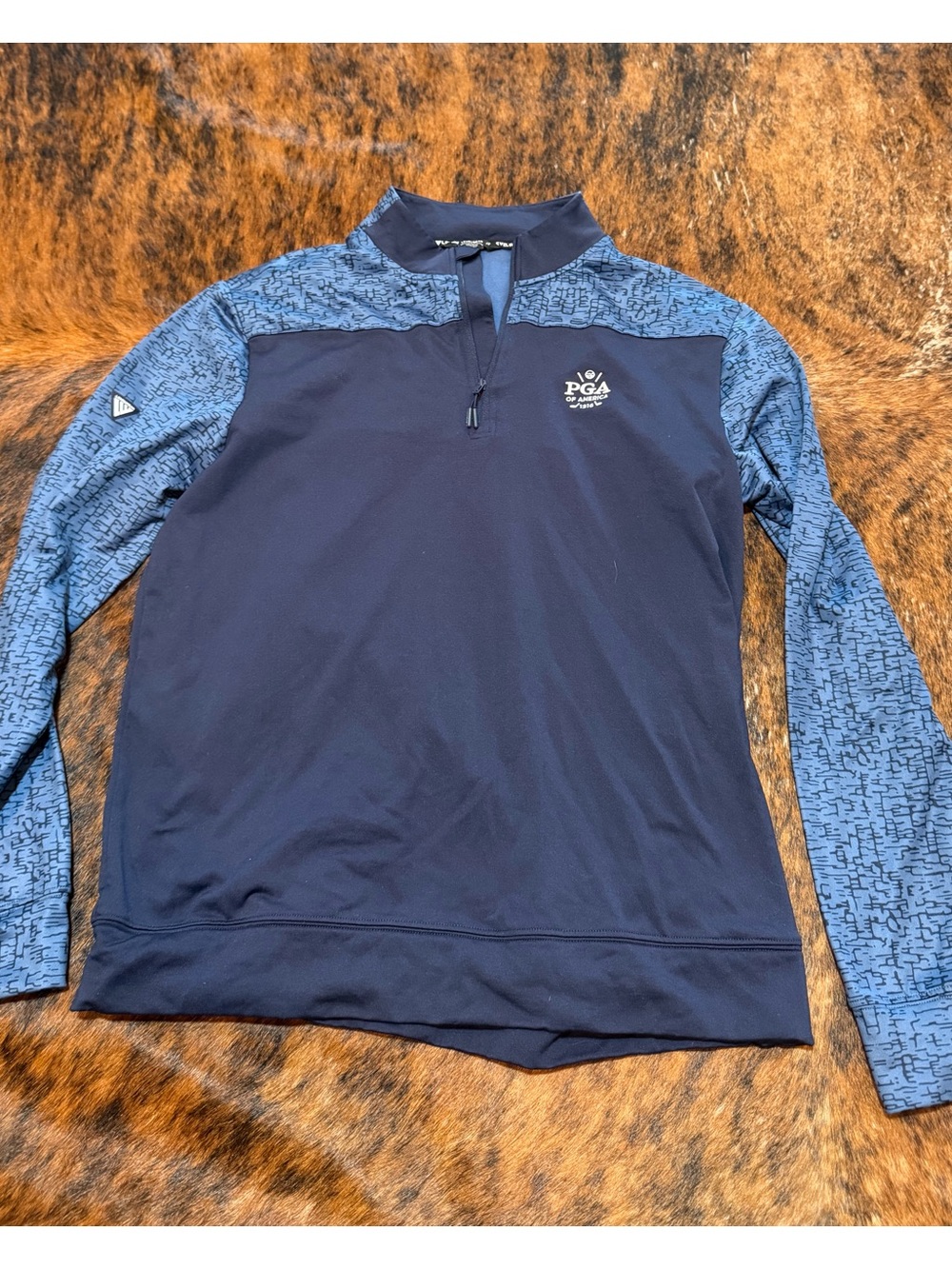 Level Wear 1/4 Zip Pullover PGA Of America Logo Left Chest Mens L - Golf Blue